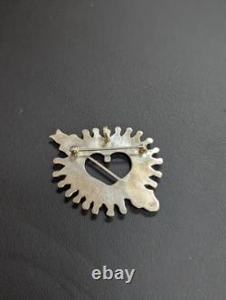 Vintage Zuni Heart & Arrow Pin Pendant Brooch with turquoise