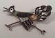 Vintage Zuni Indian Sterling Silver Running Bird Onyx Mop Shell Pin Brooch