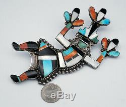 Vintage Zuni Inlay Rainbowman Pin Pendant Lambert Homer 6-1/8 Native American