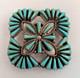 Vintage Zuni Laate Sterling Silver Turquoise Needlepoint Pin Pendant