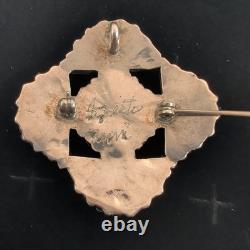 Vintage Zuni Laate Sterling Silver Turquoise Needlepoint Pin Pendant