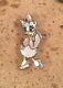 Vintage Zuni Multi Stone & Sterling Silver Inlay Daisy Duck Pin/ Pendant