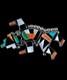 Vintage Zuni Multi-inlay Rainbow Dancer Sterling Silver Brooch Pin Great Color