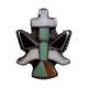 Vintage Zuni Native American Sterling Silver Inlay Pin/brooch Multicolor
