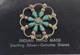 Vintage Zuni Native Petit Petite Point Turquoise 925 Sterling Silver Pin Brooch
