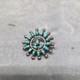 Vintage Zuni Native Turquoise Silver Brooch Pin