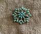 Vintage Zuni Needlepoint/petit Point Pendant & Pin Sterling Silver/turquoise