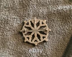Vintage Zuni Needlepoint/Petit Point Pendant & Pin Sterling Silver/Turquoise