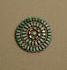 Vintage Zuni Petit Point Turquoise Inlay Pin Brooch Pendant Old/dead Pawn
