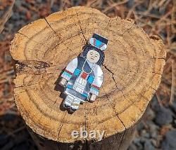 Vintage Zuni Pin Pendant Signed by Madeline Beyuka Sterling Silver Native Am