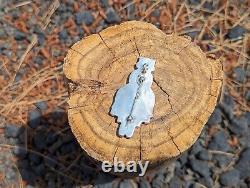 Vintage Zuni Pin Pendant Signed by Madeline Beyuka Sterling Silver Native Am