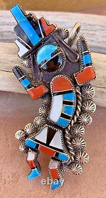 Vintage Zuni Rainbow Man Pendant Brooch Pin