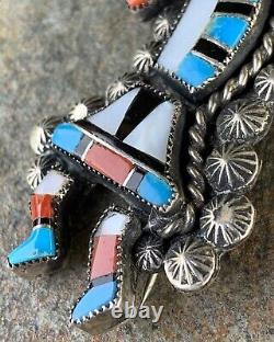 Vintage Zuni Rainbow Man Pendant Brooch Pin