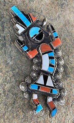 Vintage Zuni Rainbow Man Pendant Brooch Pin