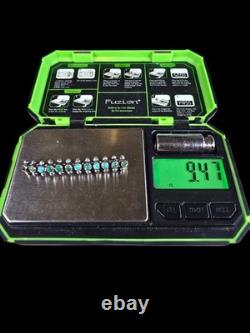 Vintage Zuni Snake Eye Turquoise Sterling Silver Bar Pin Brooch