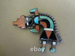 Vintage Zuni Sterling Multi-gemstone Rainbow Dancer Pin Brooch