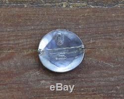 Vintage Zuni Sterling Silver Inlay Cardinal Pin/Pendant S & E Guardian