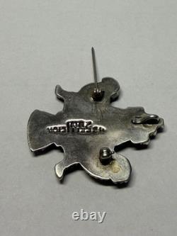 Vintage Zuni Sterling Silver Inlay Knifewing Pin Pendant H. E. Cellicion