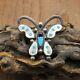 Vintage Zuni Sterling Silver Multi-stone Inlay Butterfly Pin