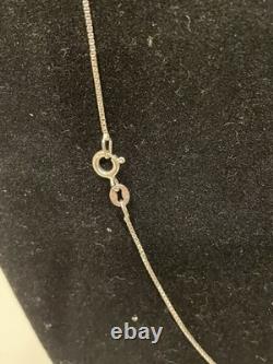Vintage Zuni Sterling Silver Natural Turquoise Inlay Flower Pot Necklace/Pin 20