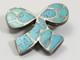 Vintage Zuni Sterling Silver Old Pawn Mosaic Turquoise Inlay Bow Brooch Pin