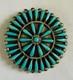Vintage Zuni Sterling Silver Turquoise Brooch & Pendant Signed