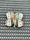 Vintage Zuni Sterling Silver Turquoise Coral Mother Of Pearl Inlay Butterfly Pin