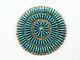 Vintage Zuni Sterling Silver Turquoise Pin Brooch Pendant Signed
