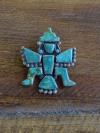 Vintage Zuni Turquoise Knifewing Sterling Silver Pin By Carlos Tsipa