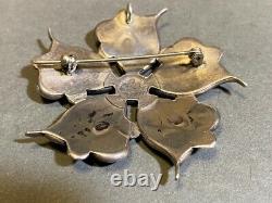 Vintage Zuni Turquoise Silver Pin Pendant