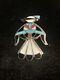 Vintage Zuni Sterling Silver Multi Colored Stone Inlay Thunderbird Pin Broach