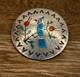 Vintage Sterling Zuni, Blue Jay, Inlay Pendant/brooch Signed R. Boyd 10.41g