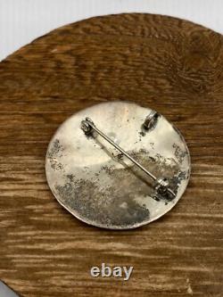 Vintage sterling Zuni, blue jay, inlay pendant/brooch signed R. Boyd 10.41g