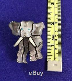 Virgil & Shirley Benn, ZUNI Elephant Pin/Pendant-Multi Stone Inlay