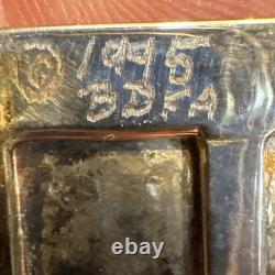 Vntg Navajo Sterling Silver Blue Lapis Modernint Brooch Pin Signed 1995 BDFA EUC