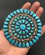 Vtg 4 Danny L Wauneka Navajo Sterling Petit Point Cluster Turquoise Pin Pendant