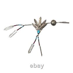 Vtg 5 Native American Sterling Silver Brooch Pin Turquoise Stone Spear Feather