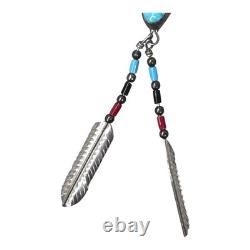 Vtg 5 Native American Sterling Silver Brooch Pin Turquoise Stone Spear Feather