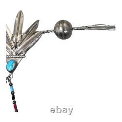 Vtg 5 Native American Sterling Silver Brooch Pin Turquoise Stone Spear Feather