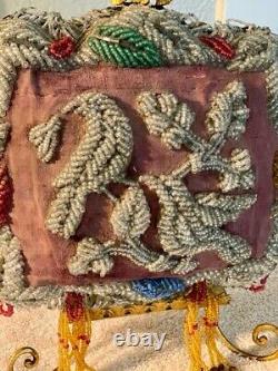 Vtg Antique Native American Mohawk Iroquois Beaded Bird Pin Cushion Whimsy(2)