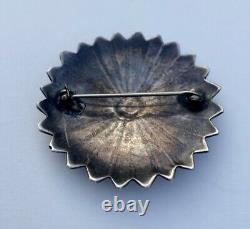 Vtg Concho Brooch Pin Native American Silver