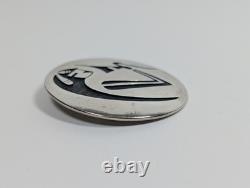 Vtg George Phillips Hopi Sterling Silver Overlay Kokopelli Pin Pendant Brooch