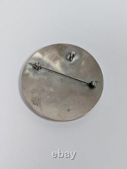 Vtg George Phillips Hopi Sterling Silver Overlay Kokopelli Pin Pendant Brooch