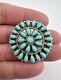 Vtg Mb Mose Begay Navajo Sterling Silver Turquoise Cluster Pin Pendant 1.5