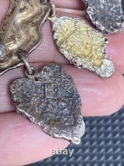 Vtg Native American Heavy Signed sterling silver petroglyph pin/brooch