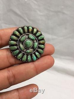 Vtg Native American Larry Moses Begay sterling 925 turquoise Pin Pendant