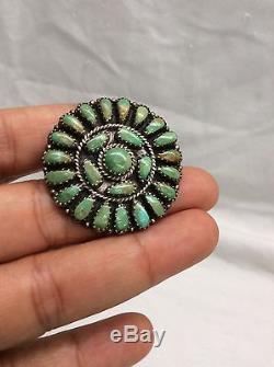 Vtg Native American Larry Moses Begay sterling 925 turquoise Pin Pendant