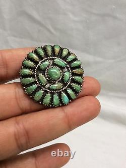 Vtg Native American Larry Moses Begay sterling 925 turquoise Pin Pendant