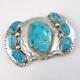 Vtg Native American Sterling Silver Large Blue Turquoise Brooch Pin Lfk5