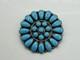 Vtg Navajo Rey Nez Sterling Turquoise Native American Petit Point Pin Pendant